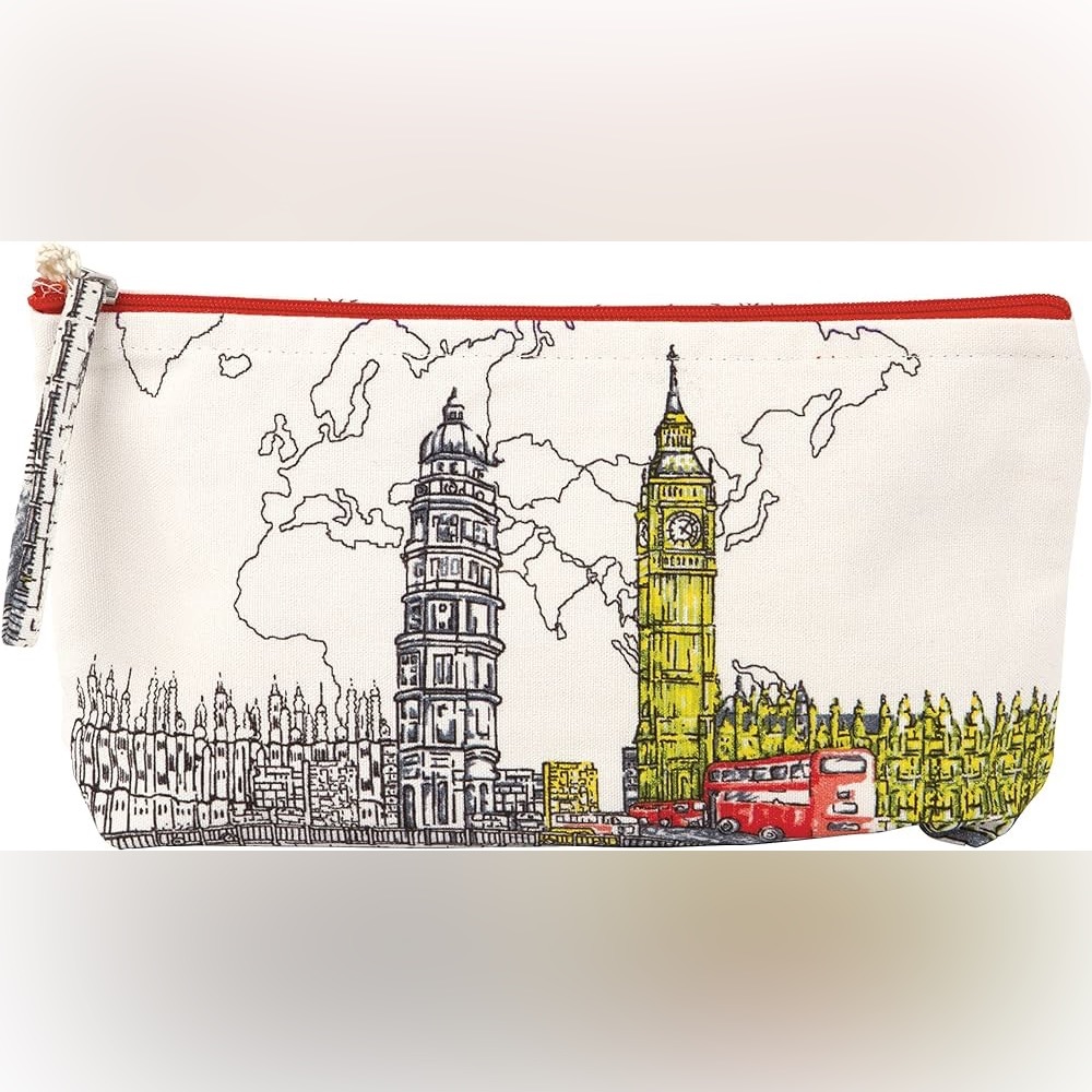 NWT Handmade Silkscreened London Pouch